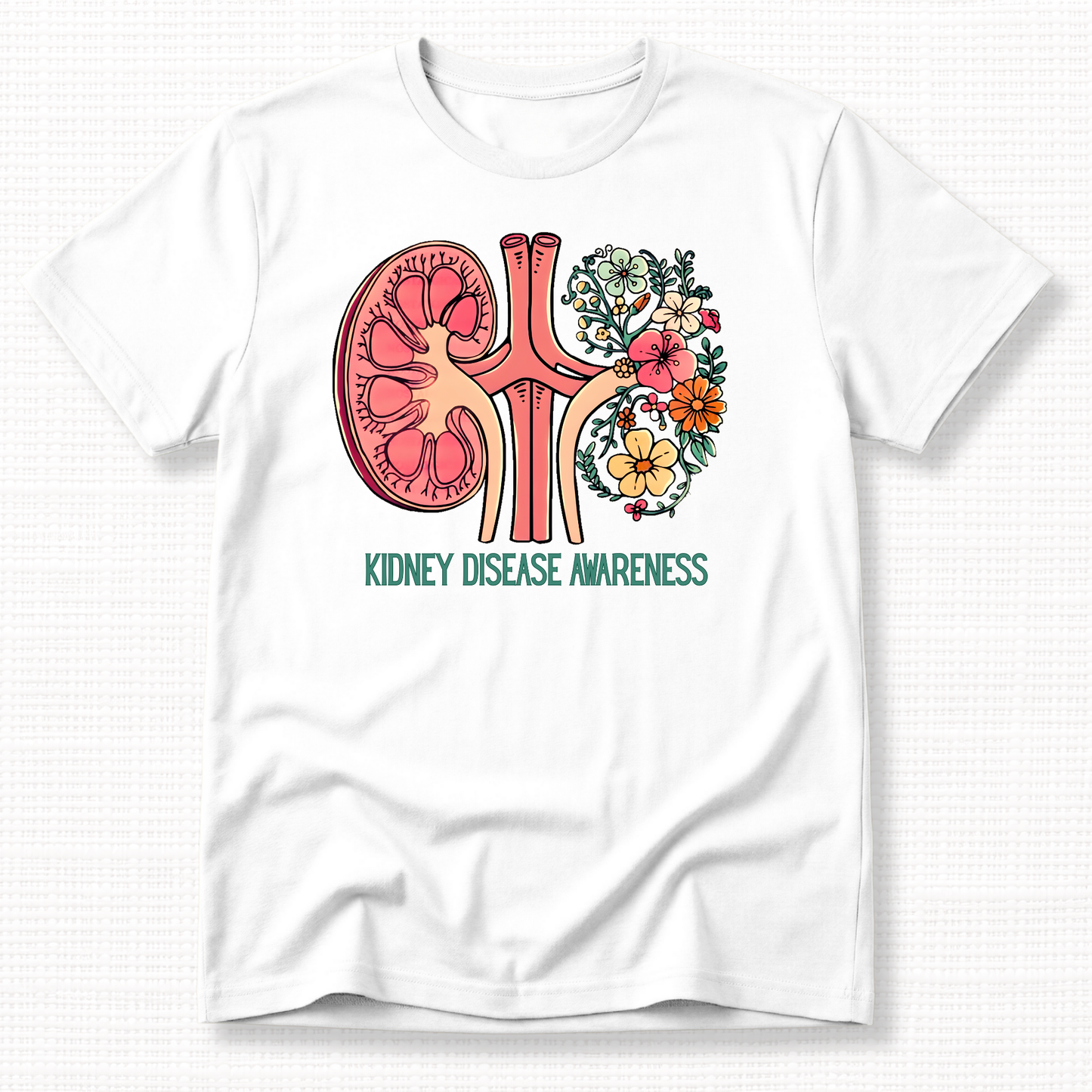 Floral Kidney Disease Awareness T-Shirt