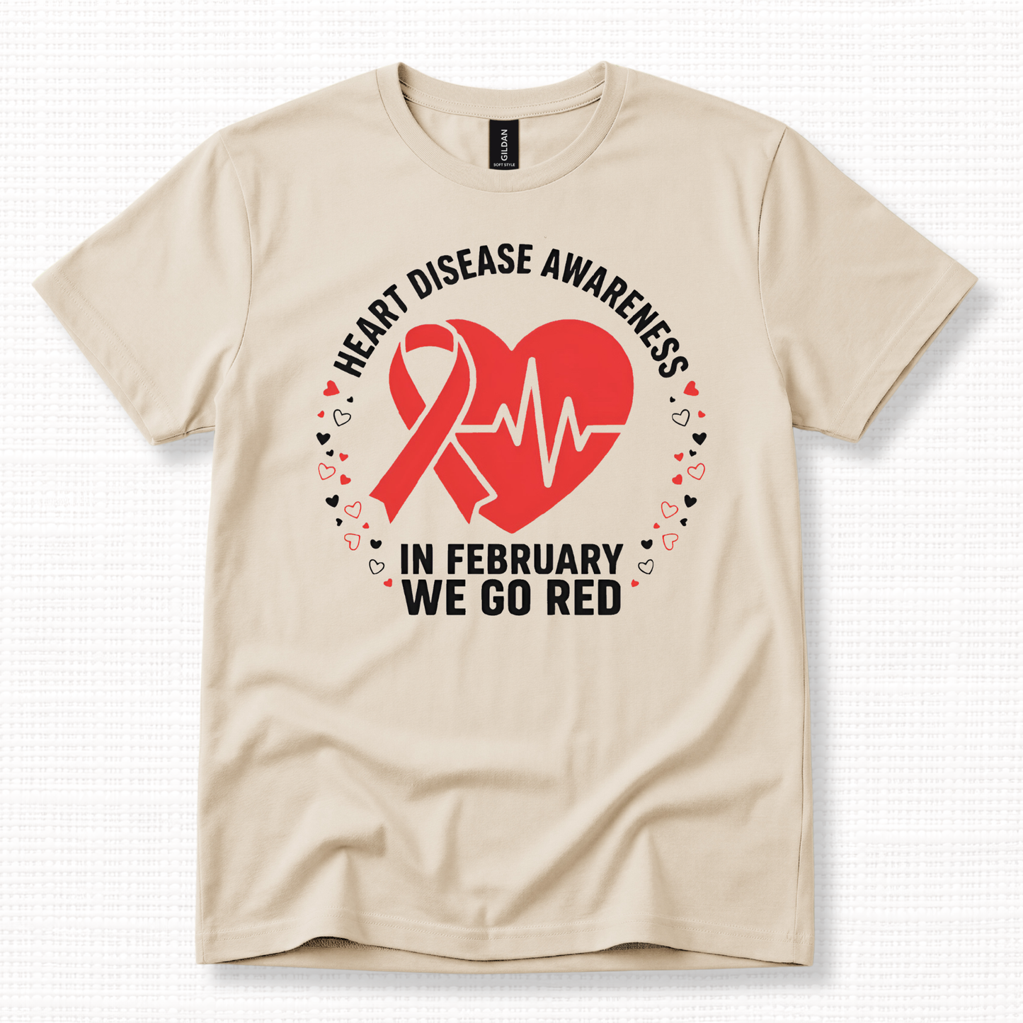 Heart Disease Awareness Month We Go Red Graphic T-Shirt