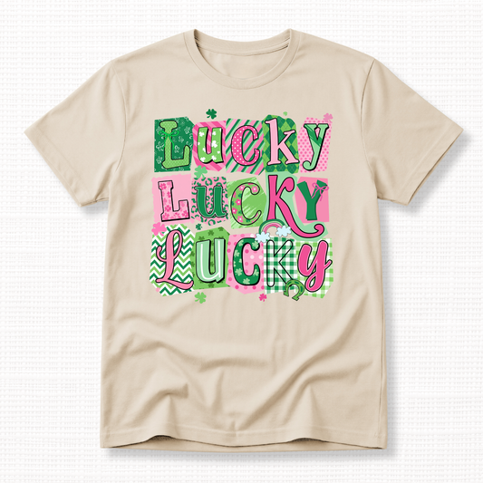 St. Patrick’s Day Lucky Patchwork Graphic T-Shirt