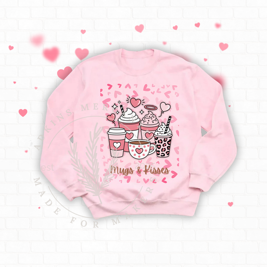 Valentine's Mugs & Kisses Crewneck Sweatshirt