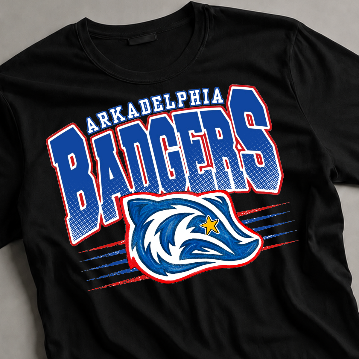 Arkadelphia Badgers Hand-Drawn Mascot T-Shirt