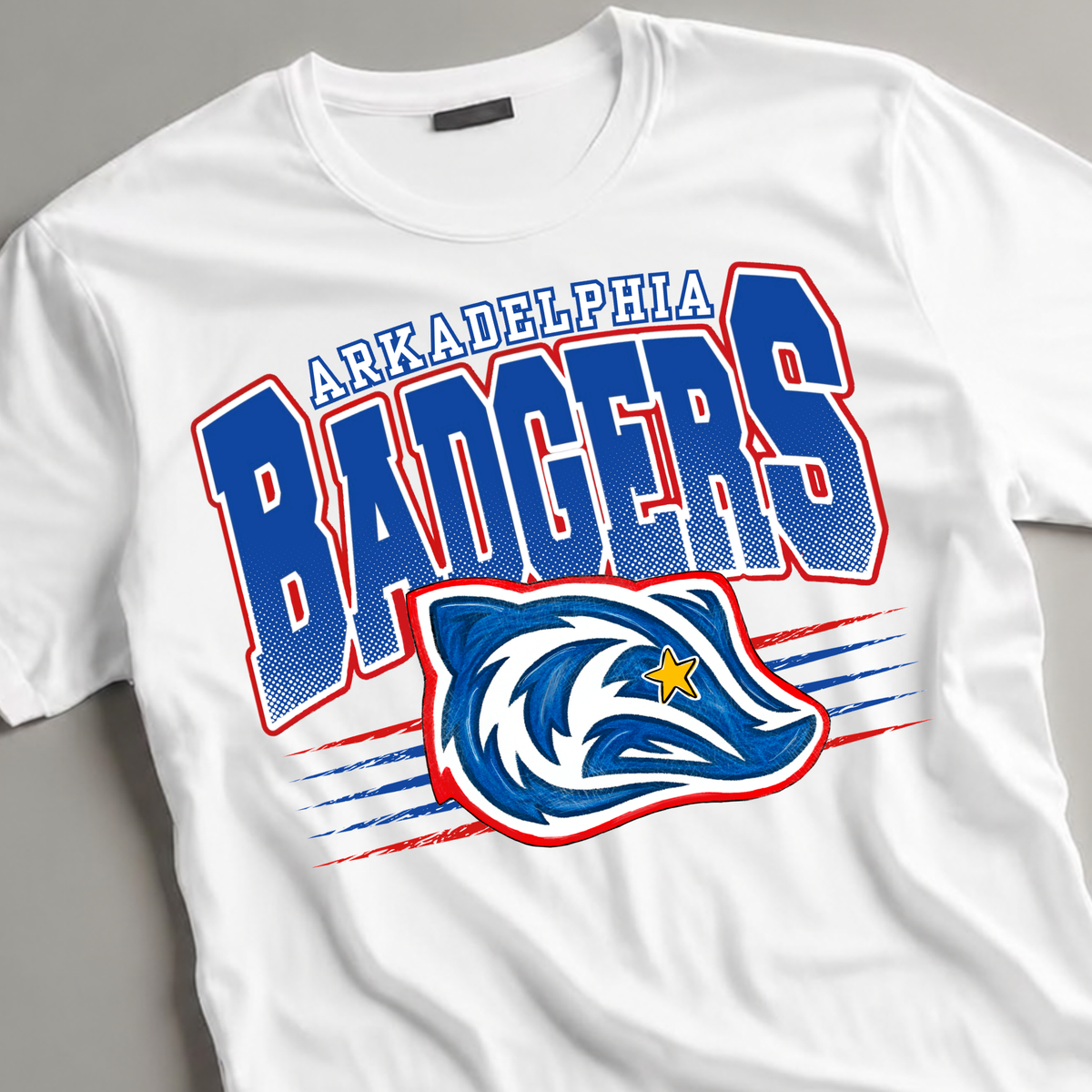 Arkadelphia Badgers Hand-Drawn Mascot T-Shirt