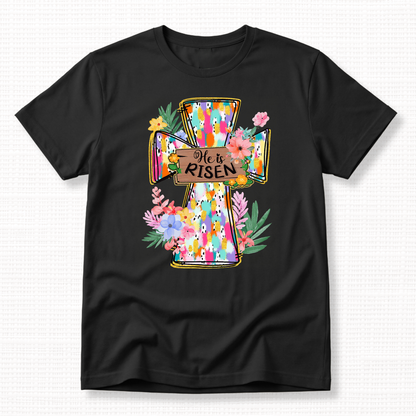 Easter He Is Risen Cross T-Shirt