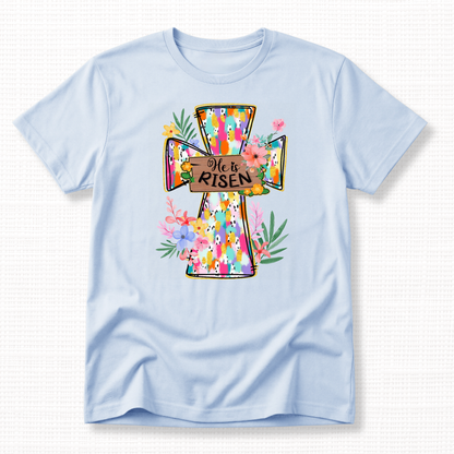 Easter He Is Risen Cross T-Shirt