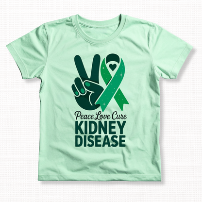 Peace Love Cure Kidney Disease Awareness T-Shirt