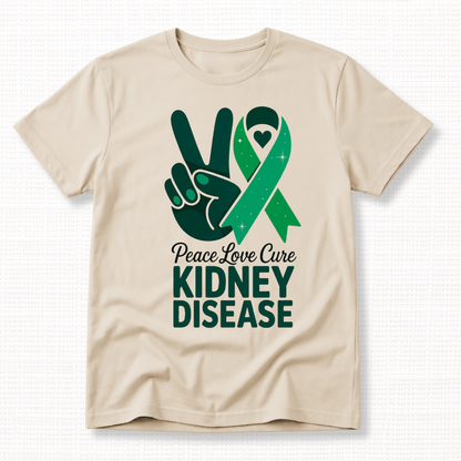 Peace Love Cure Kidney Disease Awareness T-Shirt