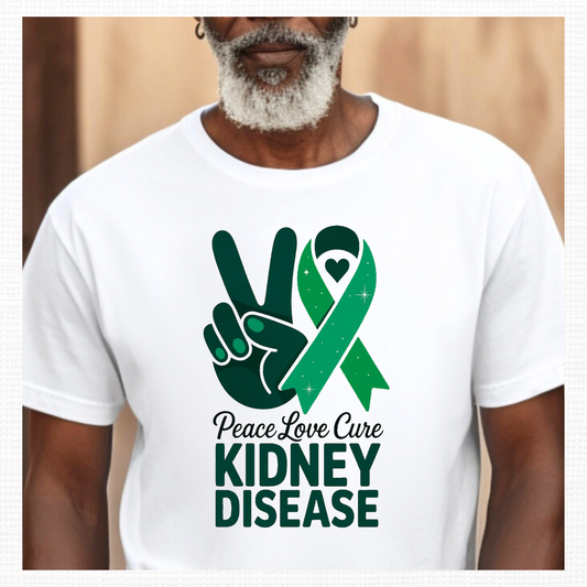 Peace Love Cure Kidney Disease Awareness T-Shirt