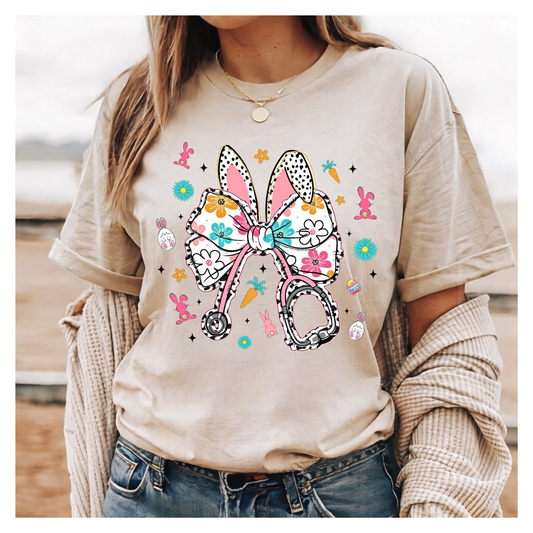 Easter Bunny Stethoscope Graphic T-Shirt