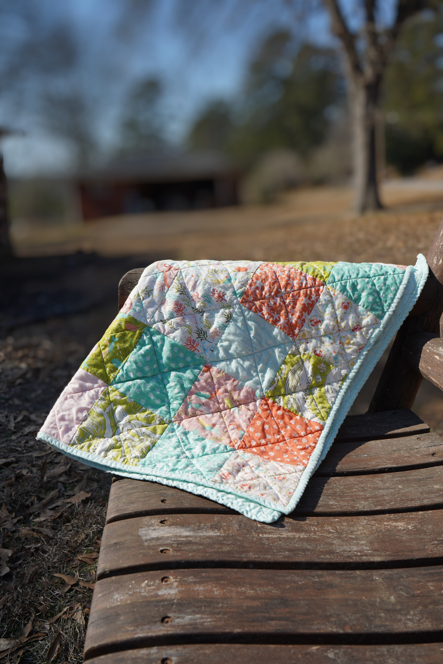 Sea & Me Patchwork Baby Quilt (26x30)