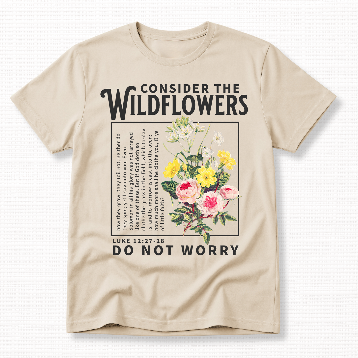 Luke 12:27 Consider the Wildflowers Graphic T-Shirt