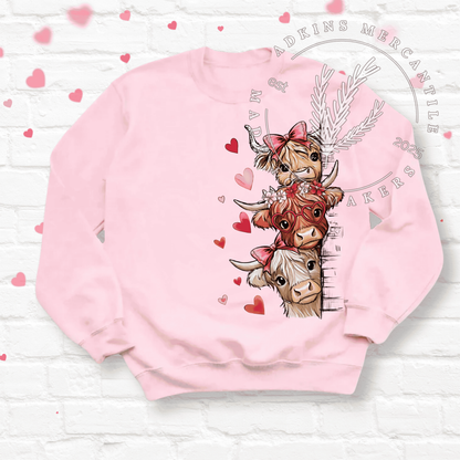 Valentine’s Cow Heart Crewneck Sweatshirt