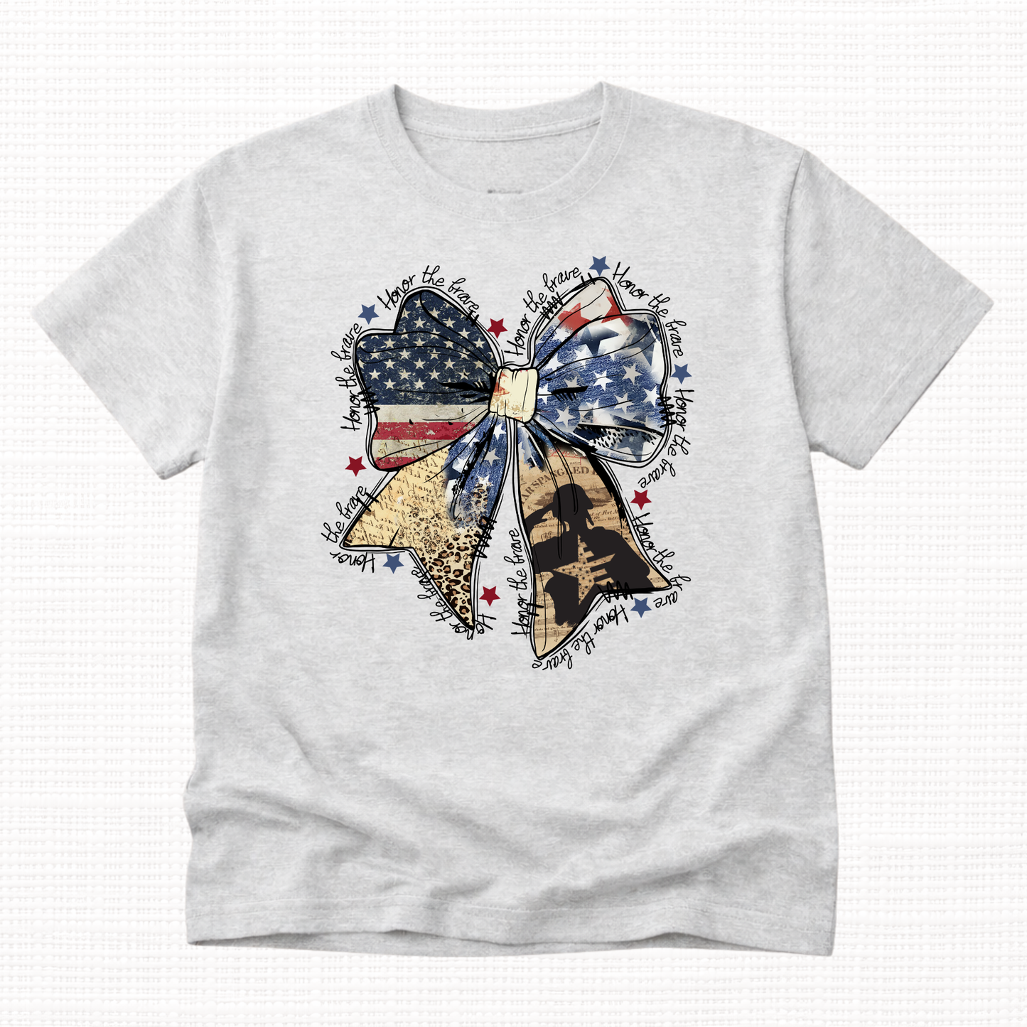 Honor the Brave Patriotic Bow Graphic T-Shirt