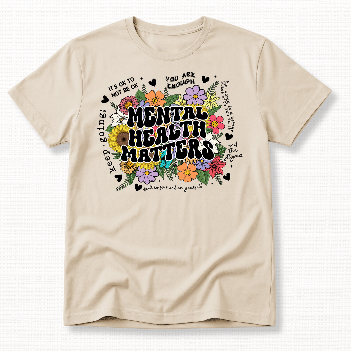 Mental Health Matters Floral Graphic T-Shirt