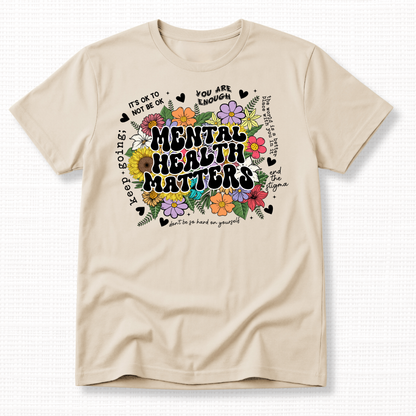 Mental Health Matters Floral Graphic T-Shirt