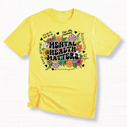 Mental Health Matters Floral Graphic T-Shirt