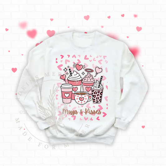 Valentine's Mugs & Kisses Crewneck Sweatshirt